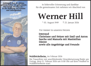 Wir nehmen Abschied von Werner Hill